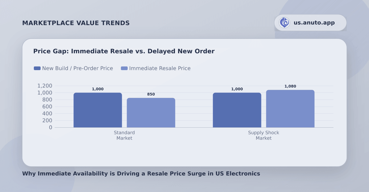 Price Gap: Immediate Resale vs. Delayed New Order