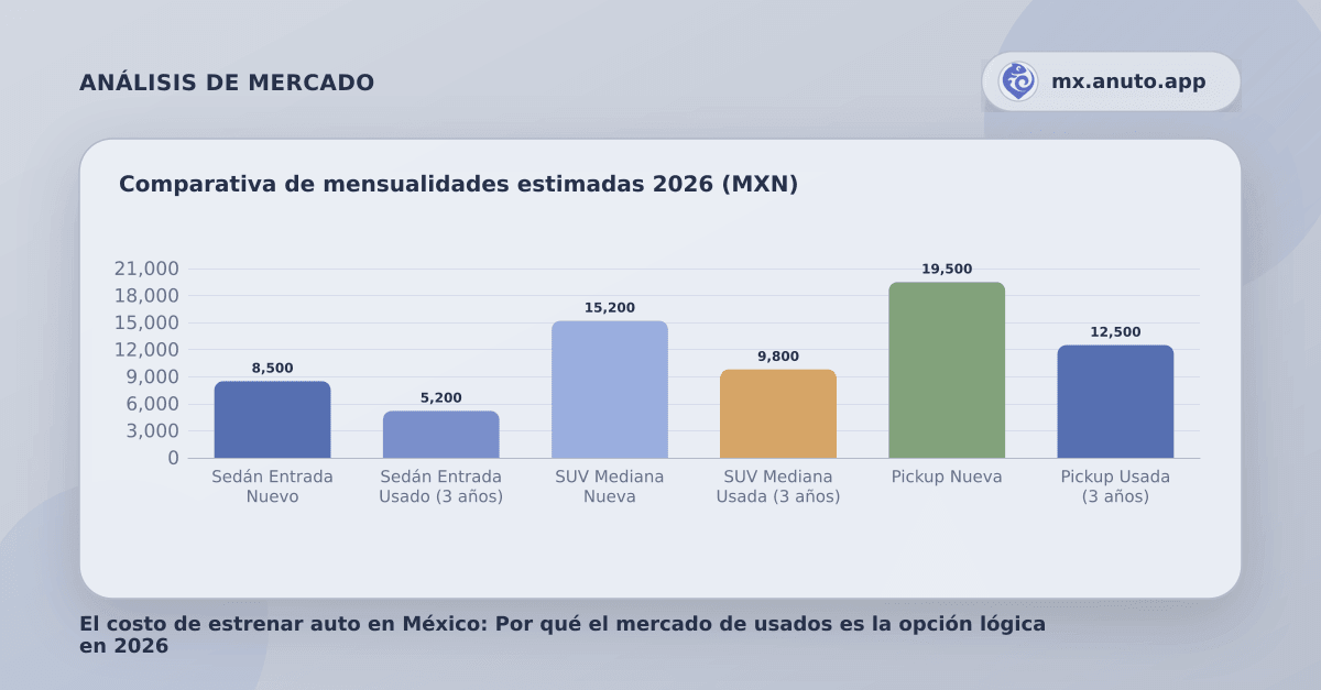 Comparativa de mensualidades estimadas 2026 (MXN)