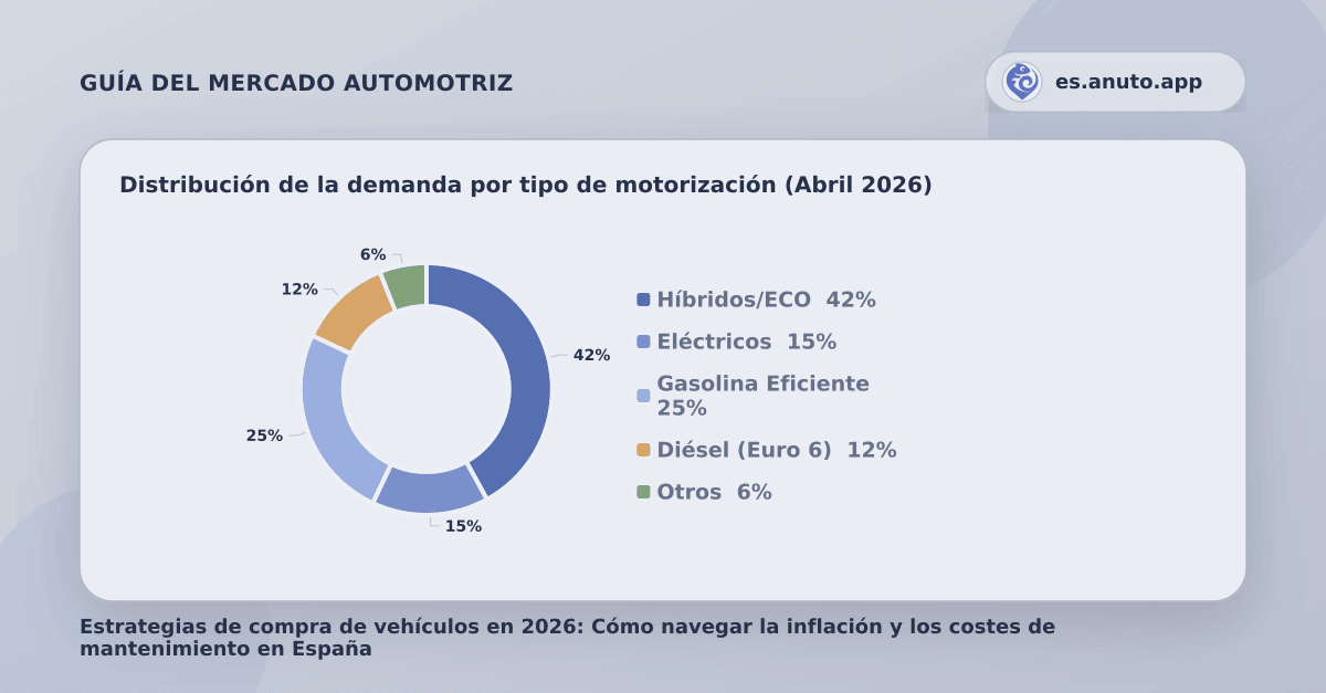 Distribución de la demanda por tipo de motorización (Abril 2026)