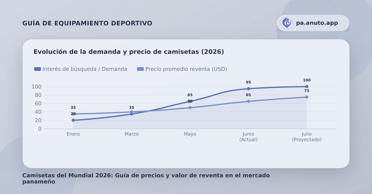 Evolución de la demanda y precio de camisetas (2026)