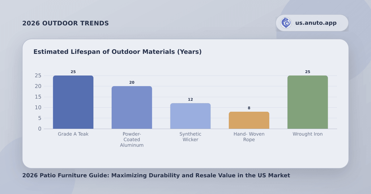 Estimated Lifespan of Outdoor Materials (Years)