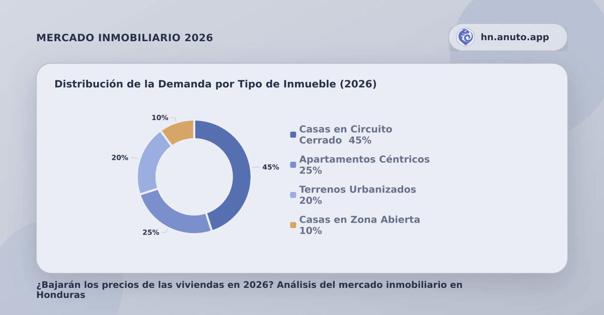 Distribución de la Demanda por Tipo de Inmueble (2026)