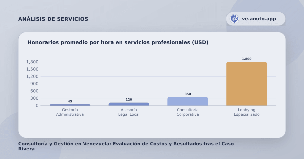 Honorarios promedio por hora en servicios profesionales (USD)