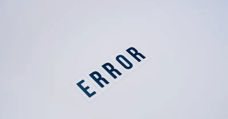 Simple and minimalist image showcasing the word 'ERROR' on a white background.