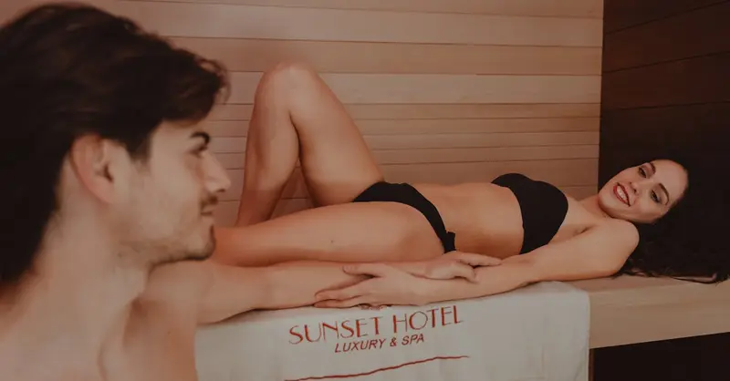 Couple enjoying a relaxing spa day at Sunset Hotel Luxury & Spa.