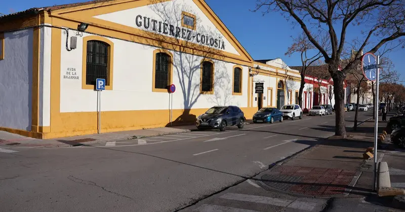 Photo of Gutierrez Colosía winery in El Puerto de Santa María, Spain, showcasing traditional architecture.